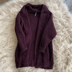 Free People boucle slouchy open front sweater